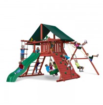 Sun Climber I Swing Set w/ Sunbrella Canvas Forest Green Canopy 